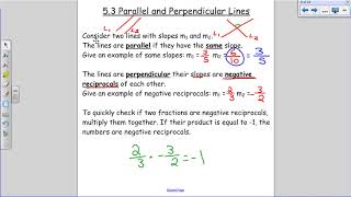 Math 10-C Lesson 5.3 Parallel and Perpendicular Slopes