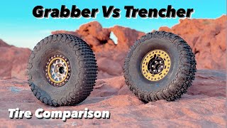 Tire Comparison - Trencher Vs. Grabber RC Crawler Tire Bracket Round 1