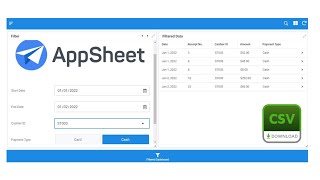 AppSheet How To Create a Filter Dashboard and Export to CSV screenshot 3