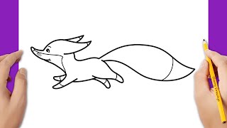 HOW TO DRAW A FOX RUNNING EASY