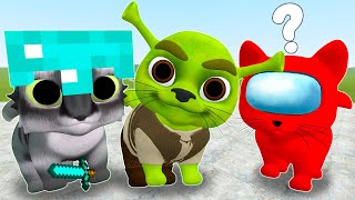 NEW CHIPI CHIPI CHAPA CHAPA CATS FAMILY in Garry's Mod! (Shrek, AmongUs, Minecraft)