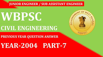 WBPSC Civil Engineering Question Papers. WBPSC 2004. Part 7 (61 to 70)