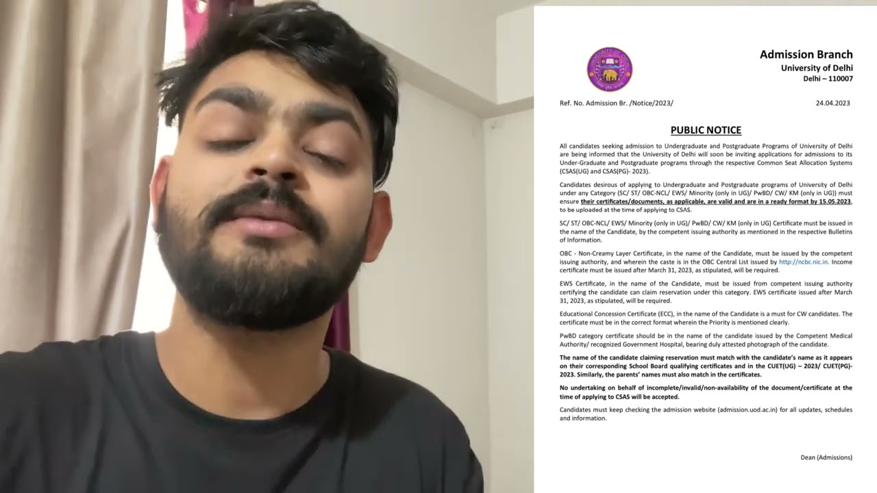 Delhi University’s new official update about DU registrations 🔥🔥🔥🔥