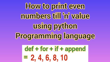 How to print even numbers till 