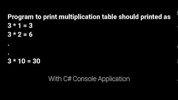 Program to print multiplication Table with C#