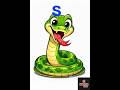 ABC Learning video for Kids.🐍 #alphabet #quiz #funny #learning #viral #funnyvideo #shorts #animals
