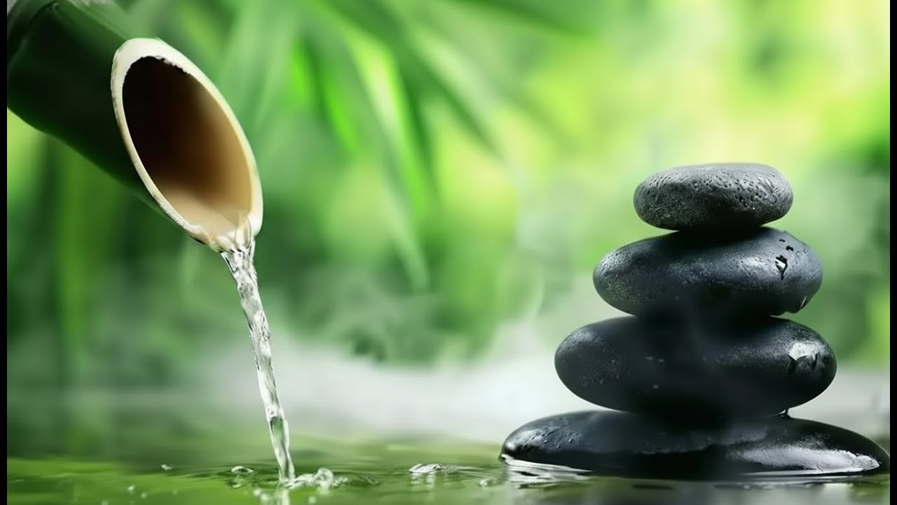 Bamboo Water Fountain & Soft Piano for Calm Night Ambience