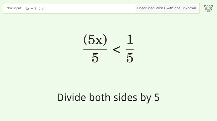 Solving Linear Inequalities: 5x+7 is Smaller Than 8