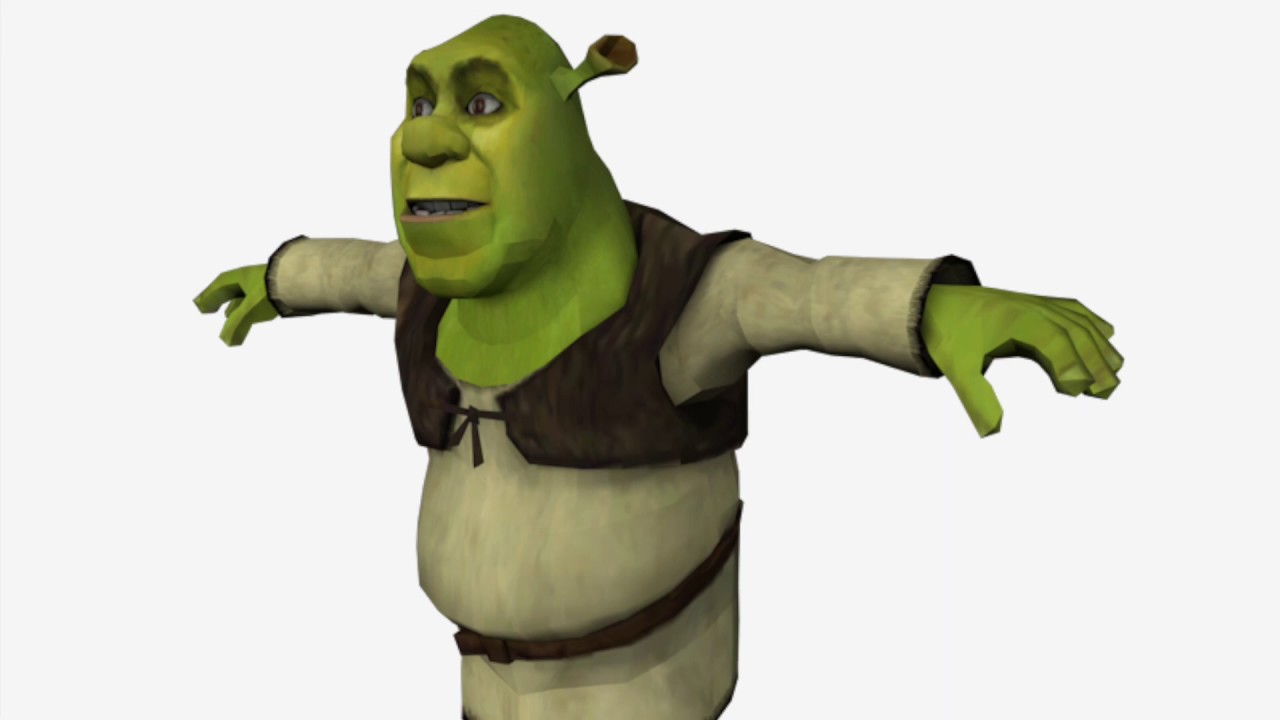 a picture of shrek t posing to a song that i made when i was bored.