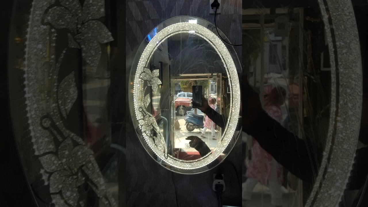 beautiful mirror decoration | Crystal Vanity Mirror With LED Lighting 