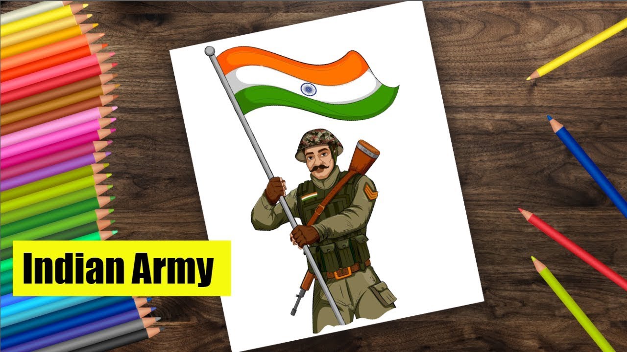 Indian Soldier, Police, Army, Independence day, Republic day drawing - P...  | Independence day drawing, Army drawing, Soldier drawing
