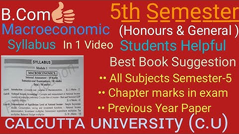 B.com Semester-5 Subjects Macroeconomic Syllabus & Chapter marks in exam with Best Book Suggestion