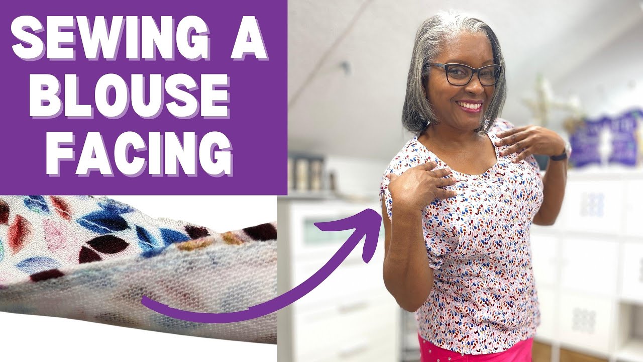 (72) How to sew a facing, Clean finishing a blouse neckline - YouTube