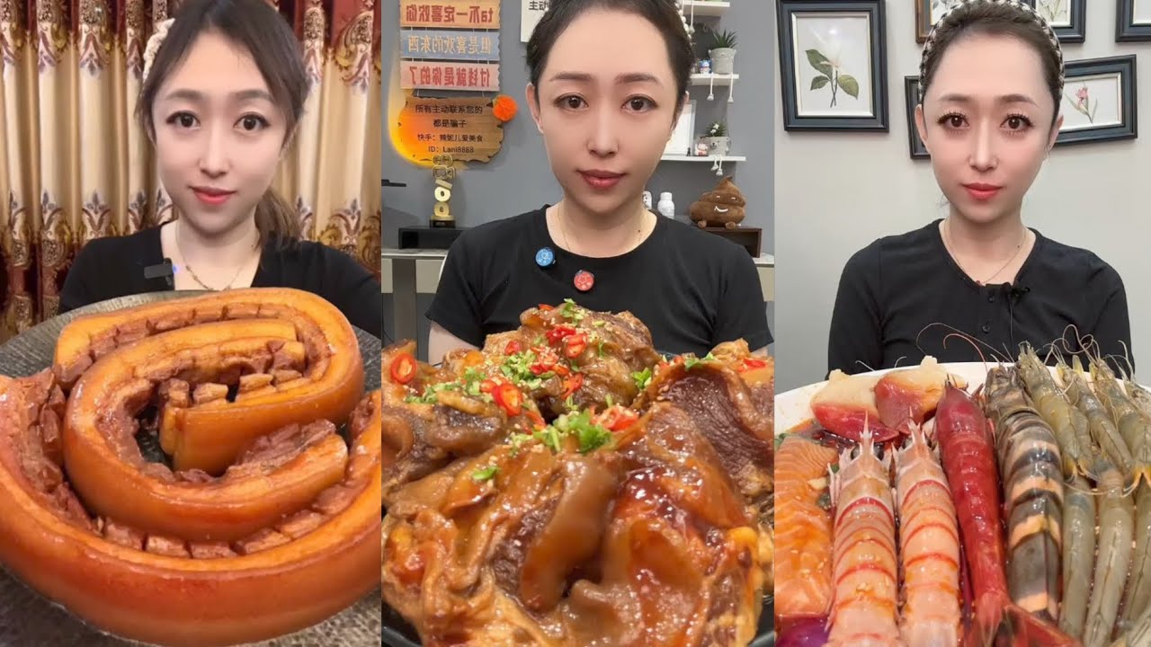 Mukbang #15: Eating roll  belly , braised pork belly, legs pork #mukbang #eatingshow #porkbelly