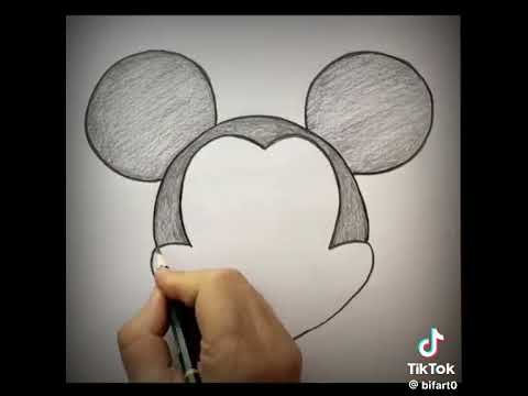 طريقة رسم ميكى ماوس باسهل طريقه     