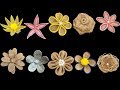 Easy 10 different types of jute burlap flowers || Jute  burlap craft flower