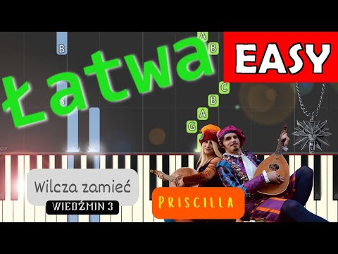 🎹 Pieśń Priscilli (Wilcza Zamieć, WIedźmin 3) - Piano Tutorial (łatwa wersja) 🎵 NUTY W OPISIE 🎼