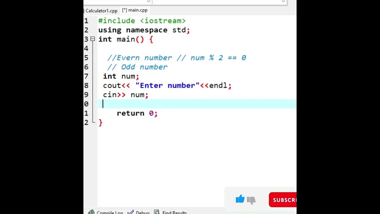 C++ Program To Check Whether Number Is Odd & Even| #for_loop #GOO - YouTube