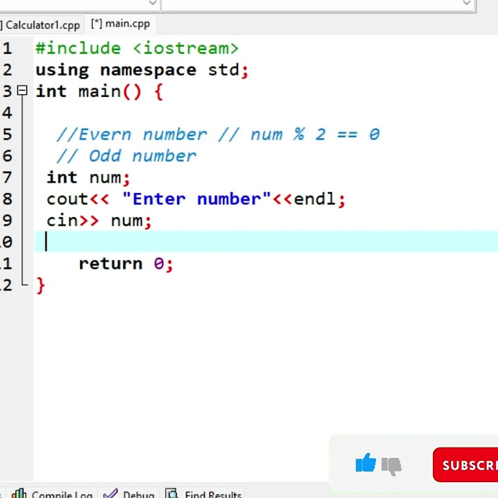 C++ Program To Check Whether Number Is Odd & Even| #for_loop #GOO - YouTube