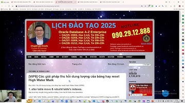 Buổi 09- 08.Quản trị không gian lưu trữ (Space)  | Trần Văn Bình Oracle Database Master