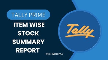 Item Wise Stock Summary Report In TallyPrime