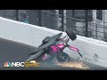 Kyle Kirkwood upside down during Indy 500 after Felix Rosenqvist contact | Motorsports on NBC