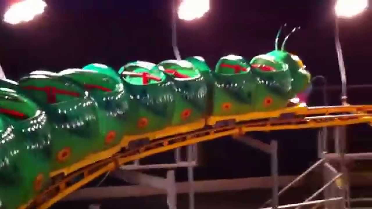 partícula patio Gran cantidad de Cosmic Caterpillar Roller Coaster at Night at The Milky Way Adventure Park  - Pinfari - YouTube