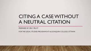 Citing a Case Without Neutral