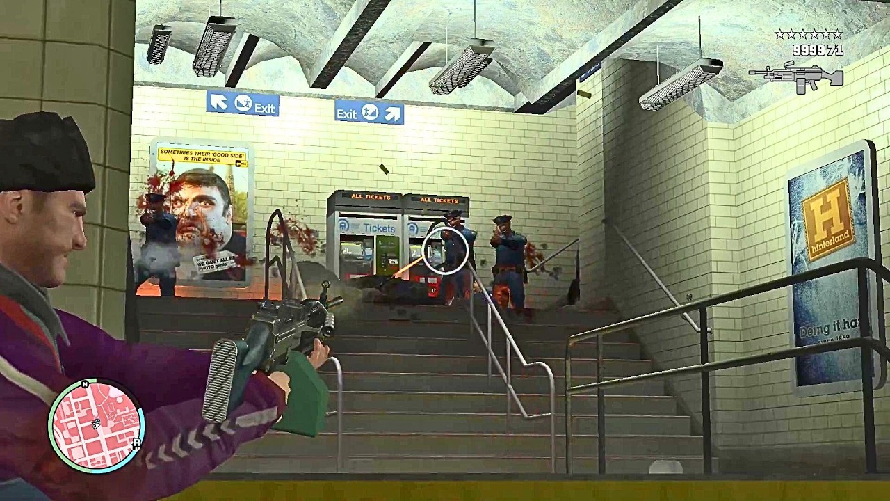 GTA 4 - WEST PARK STATION SHOOTOUT &  SHOOTOUT WITH SWAT + SIX STARS