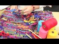 Looping together Sock Loops to make weft for a rag rug