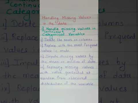 Handle missing values#statistics