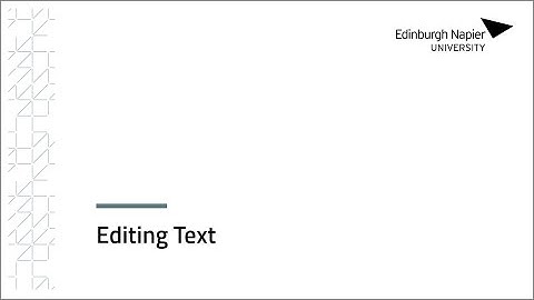 Editing Text