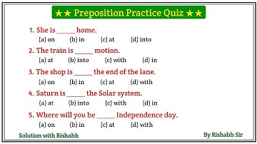 Preposition objective questions | Preposition in english grammar | Prepositions practice exercises