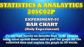 Experiment-7 : BAR CHART : STATISTICS & ANALYTICS 20SC02P