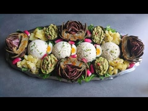 سلطة-العراضات-والمناسبات-مع-صلصة-مرافقة/salade-artichauts-avocats-farci-au-thon