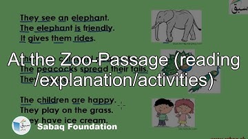 At the Zoo-Passage (reading /explanation/activities), English Lecture | Sabaq.pk