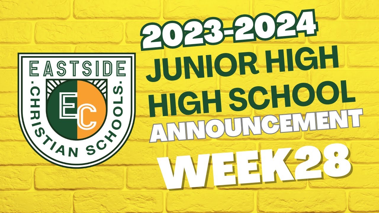 Week 28 Announcements