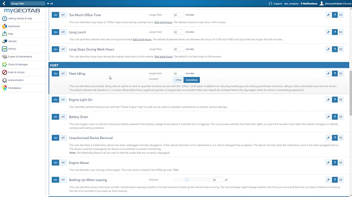 How to Set Rules for your Fleet in MyGeotab  Fleet Optimisation