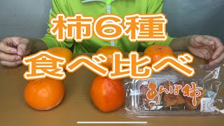 【食べ比べ】柿6種類、平核無柿、富有柿、次郎柿、輝太郎、江戸柿（代白柿）、あんぽ柿