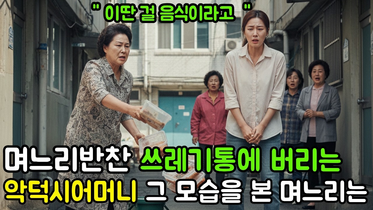“이딴 걸 음식이라고”… 시어머니가 며느리 반찬을 버리던 이유를 알고 며느리는 오열하는데...  #악덕시어머니 #반찬버리는시어머니 #고부갈등 #대반전 #눈물펑펑 #감동스토리