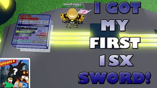 I GOT MY FIRST 1SX VALUE SWORD - Roblox Sword Factory X