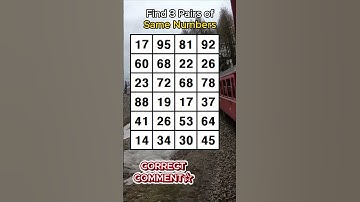 Find 3 pairs of identical numbers.STAY FOCUSED!/Dementia Prevention Quizzes/Tests.No.702