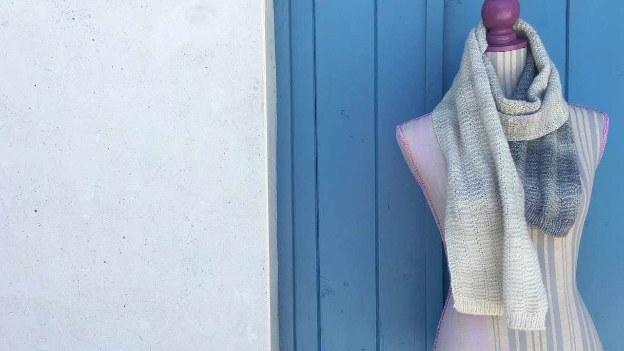 Tricoter une écharpe en point mousse brisé et côtes