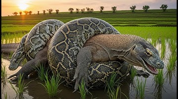 Komodo Dragon vs Giant Python: A Savage Clash for Survival | Ultimate Animal War