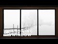 4K Snowing winter window view - Relaxing, Calming, Ambience