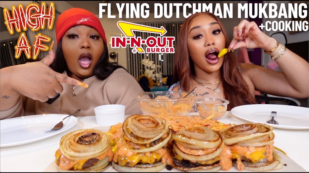 HIGH COOKING AND EATING IN-N-OUT MUKBANG: FLYING DUTCHMAN BURGER & ANIMAL STYLE FRIES