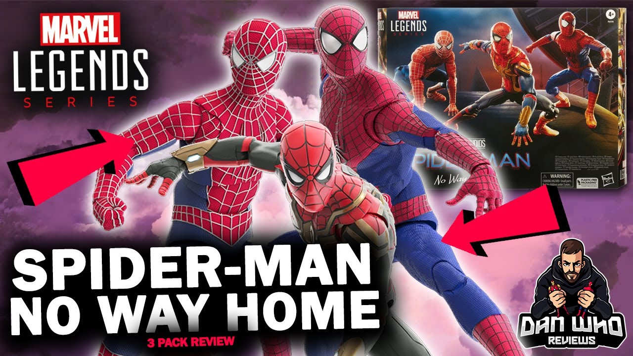 Marvel Legends Spider-Man Way Home 3 Pack Tom Holland Tobey Maguire Andrew Garfield Review - YouTube