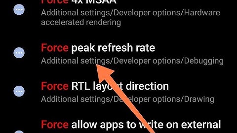 redmi note 8,force peek refresh rate setting, force peek refresh rate on off kaise kare redmi note 8