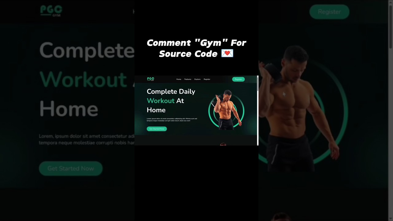 Best animated gym website free design and sources code 