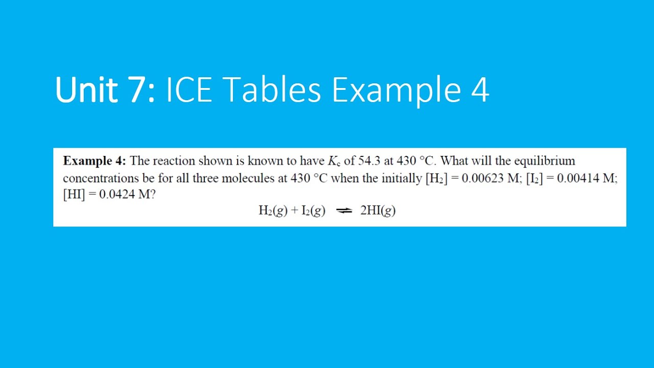 ICE Tables Example 4 YouTube